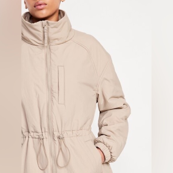 NWOT Old Navy Women's Beige Cinched-Waist Jacket Size M. - Picture 3 of 4
